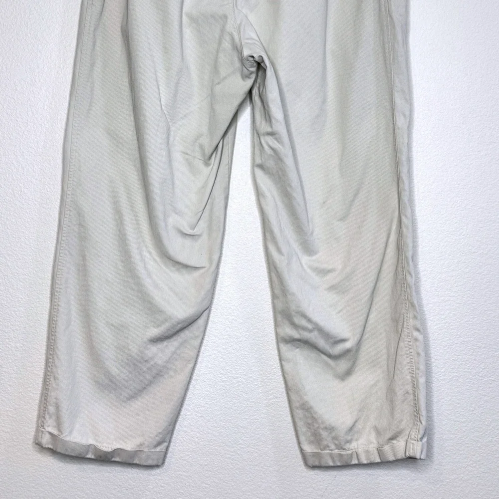 Vtg BANANA REPUBLIC Smithfield Corduroy Mens Pants 36x30 Off White Cuffed Pleats